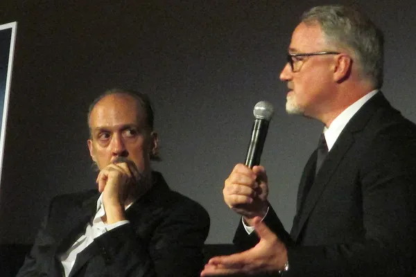 Kent Jones with Gone Girl director David Fincher: "I don't think David was responding to Vertigo …"